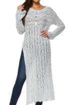  Floor-length Cable Sweater