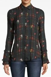  Ruffle-sleeve Silk Blouse