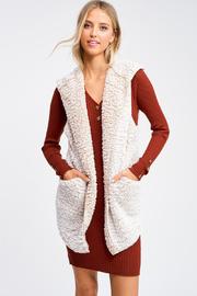  Taupe Sherpa Fleece Cardigan Vest