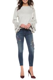  Frilled Cuff Sweater Top