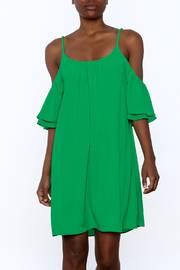  Green Cold Shoulder Dress