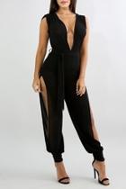  Crepe Mesh Jumpsuit