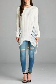  Long Distressed Sweater