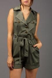  Collared Metallic Romper