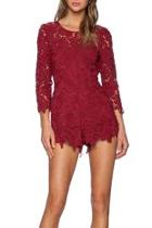  Peony Romper Wine