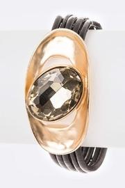  Brushed Metallic Leather-bracelet
