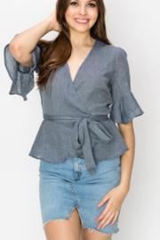  Flutter Sleeve Wrap Top