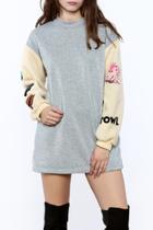  Patched Fun Sweater Dress