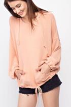  Hacci Knit Hoodie Pullover