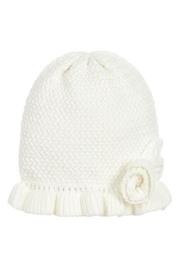  Ivory Knit Ruffle Hat