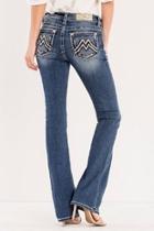  Signature Embroidered Midrise-bootcut