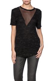  Black Mesh V-neck Tee