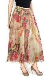  Long Print Skirt