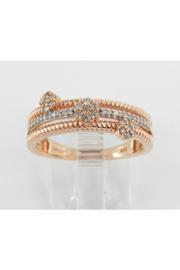  Rose Gold Diamond Band, Multi Row Diamond Ring, Diamond Cluster Ring, Diamond Flower Ring, Diamond Anniversary Band, Size 7 Free Sizing