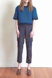 Chevron Ankle Silk Pants