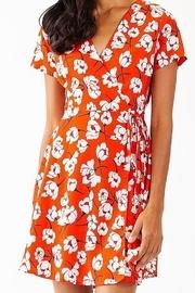  Red Floral Wrap Dress