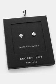  Secret-box - White-gold-dipped-crystal-spade Studs