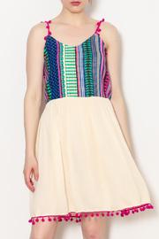  Pom Strap Embo Dress
