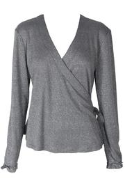  Shimmer Wrap Top