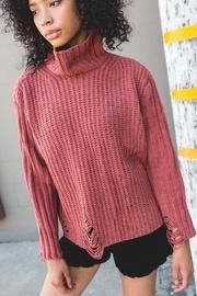  Distressed Turtleneck-knit Sweater