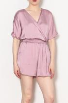  Satin Romper With Pockets