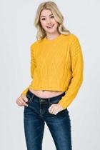  Cable-knit Cropped Sweater