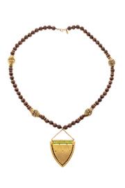  Green Threaded Shield Necklace