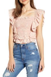  Smocked Ruffle Crop Top