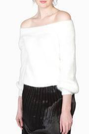  Fuzzy Off Shoulder Sweater