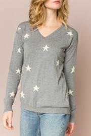  Star Knit V-neck Sweater Top