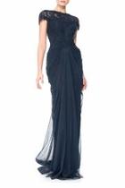  Navy Draped Gown