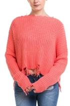  V-back Distressed Sweater