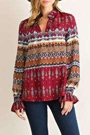  Burgundy Paisley Blouse