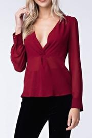  Long-sleeve Twist-front Blouse