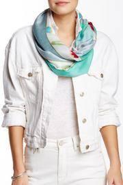  Aqua Watercolor Scarf