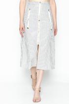  Striped Zipper Skirt