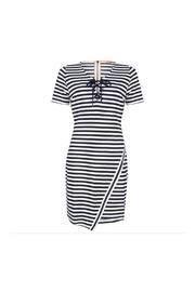  Striped Short Sleeve Dress