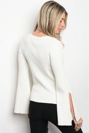  Off-white Bell Sleeves Sweater