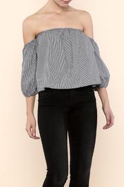  Off Shoulder Pinstripe Top