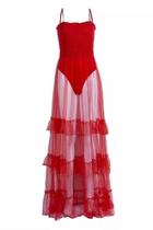  Red Mesh Coverup/dress