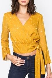  Mustard Star-print Wrap-top