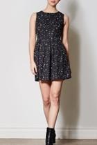  Black Patterned Mini Dress