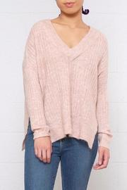  Ribbed V Neck Pullover