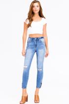  Pin Hem Detail Skinny Jeans