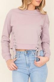 Cropped Side-lace Sweatshirt