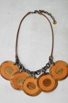  Orange Wooden Necklace