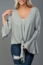  Sage Bell-sleeve Blouse