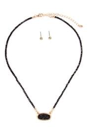  Druzy-quartz Crystal-bead-necklaces With-stud-earring