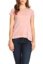  Hi-low Lace-bottom Tee