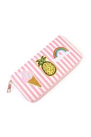  Pink Patch Zipper Wallet